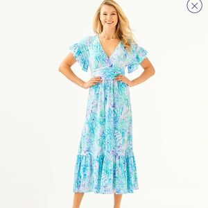 NWT! Lilly Pulitzer “Jesse Midi Dress” Size XS NWT